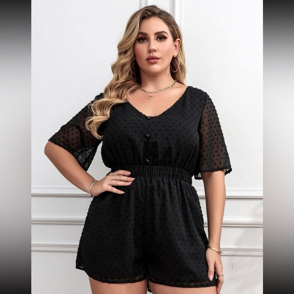 NWOT Black Elastic Waist Romper